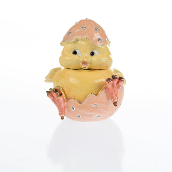 Keren Kopal A chick hatches from an egg Trinket Box