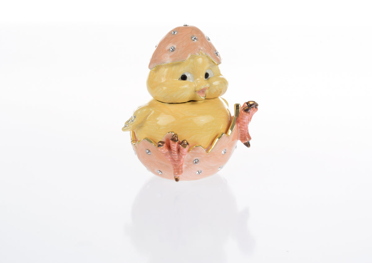A chick hatches from an egg Trinket Box