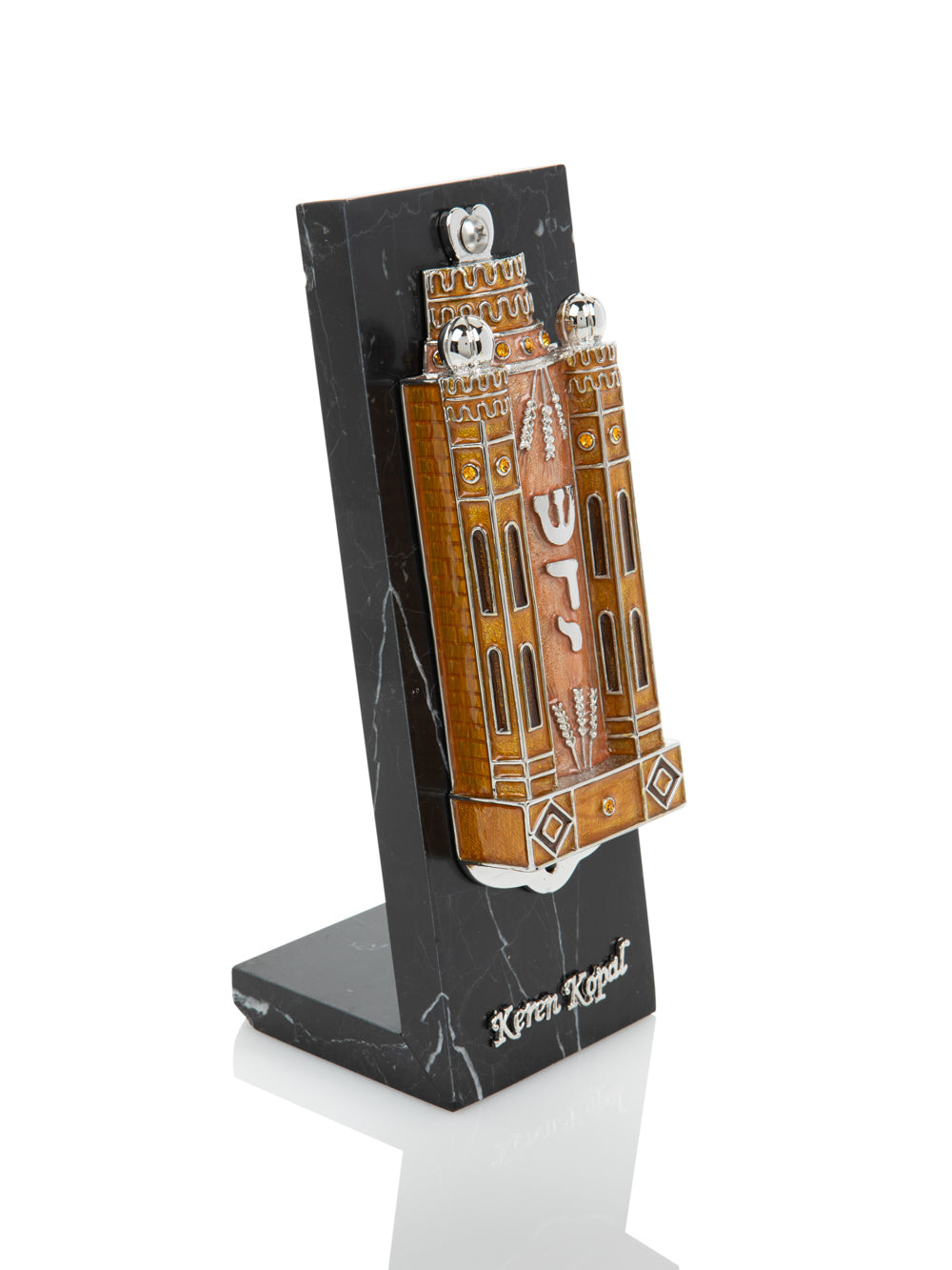 Brown Contemporary Holy Ark Mezuzah