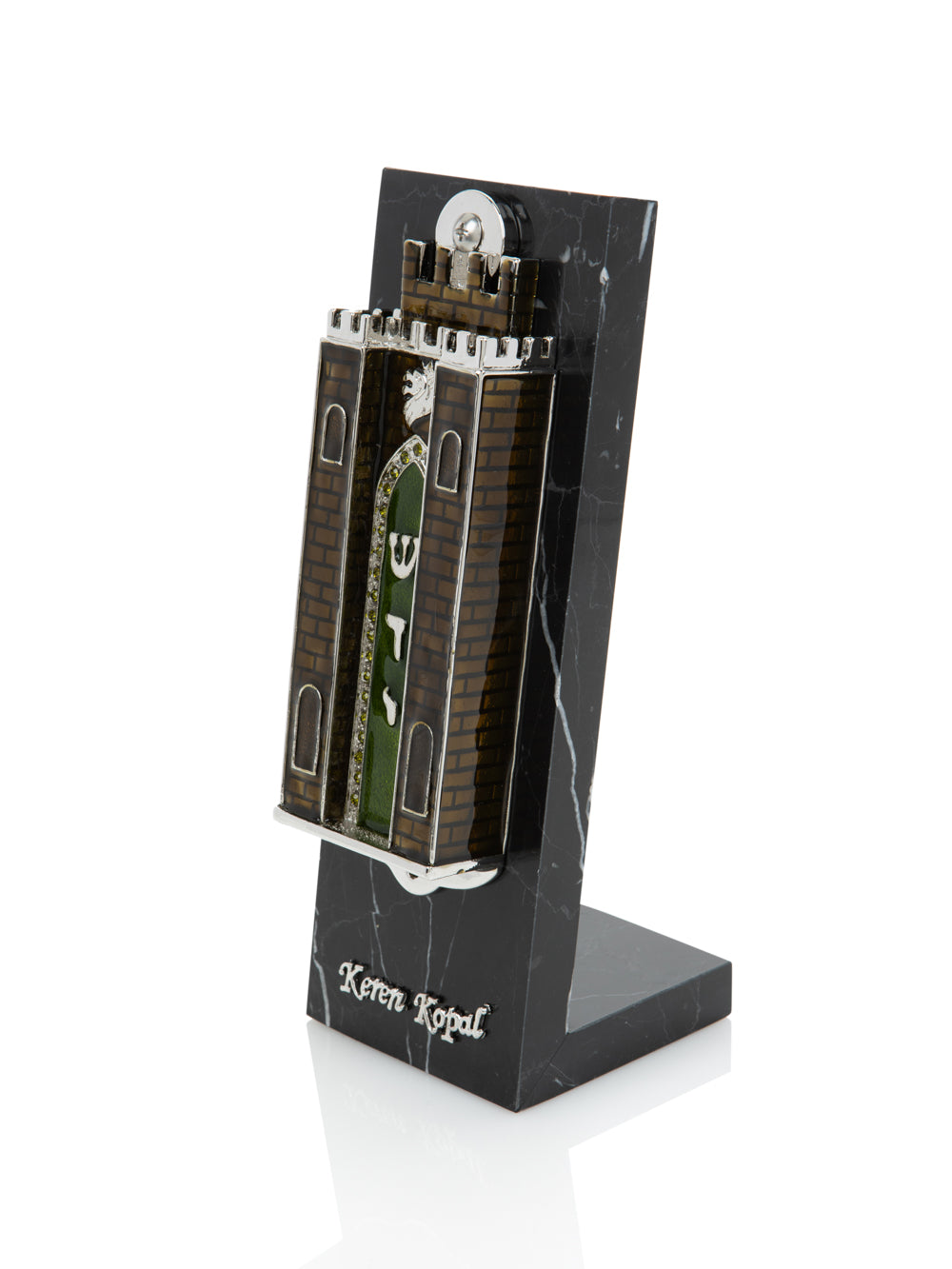 Brown Holy Ark style Mezuzah