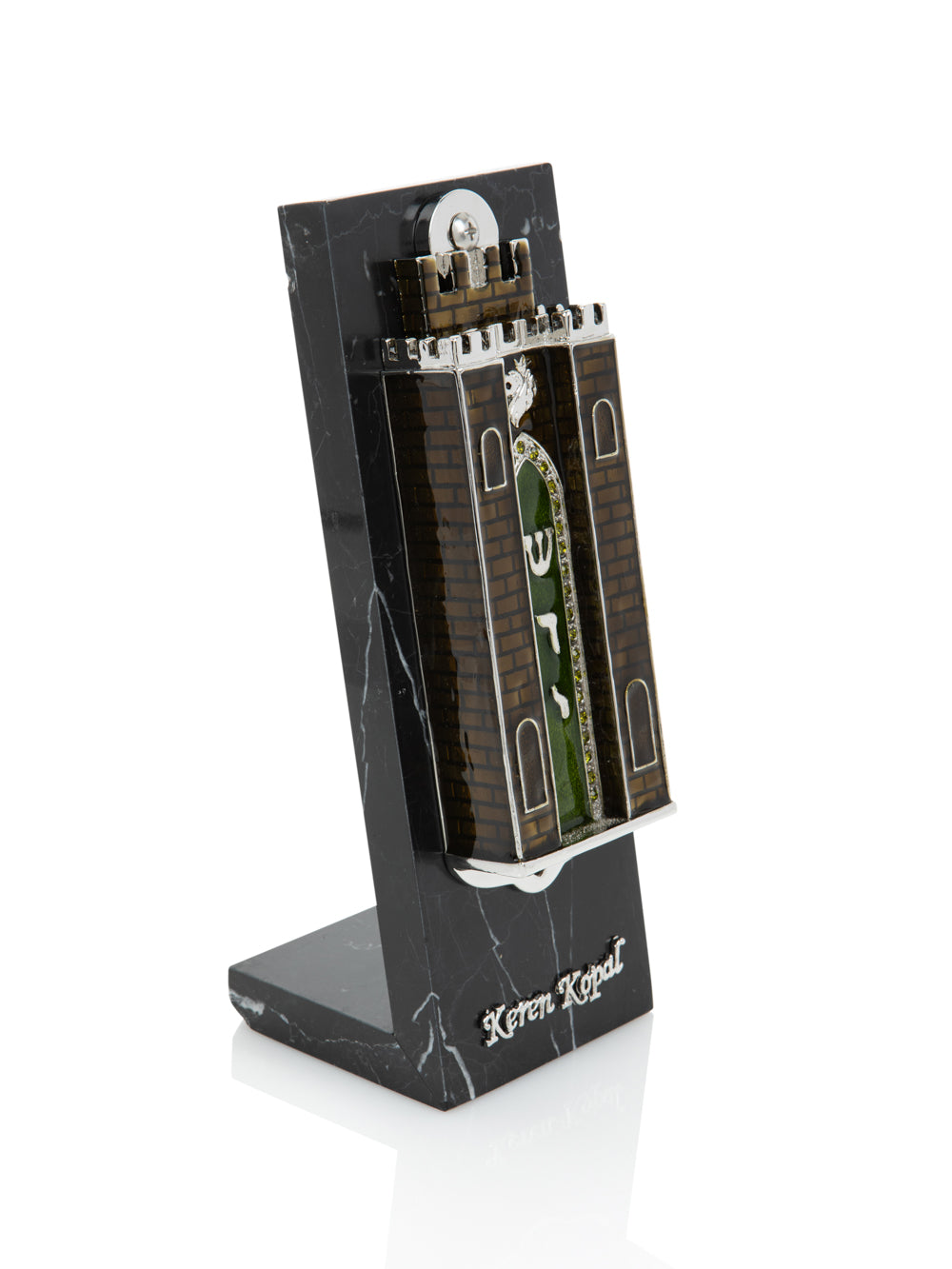 Brown Holy Ark style Mezuzah