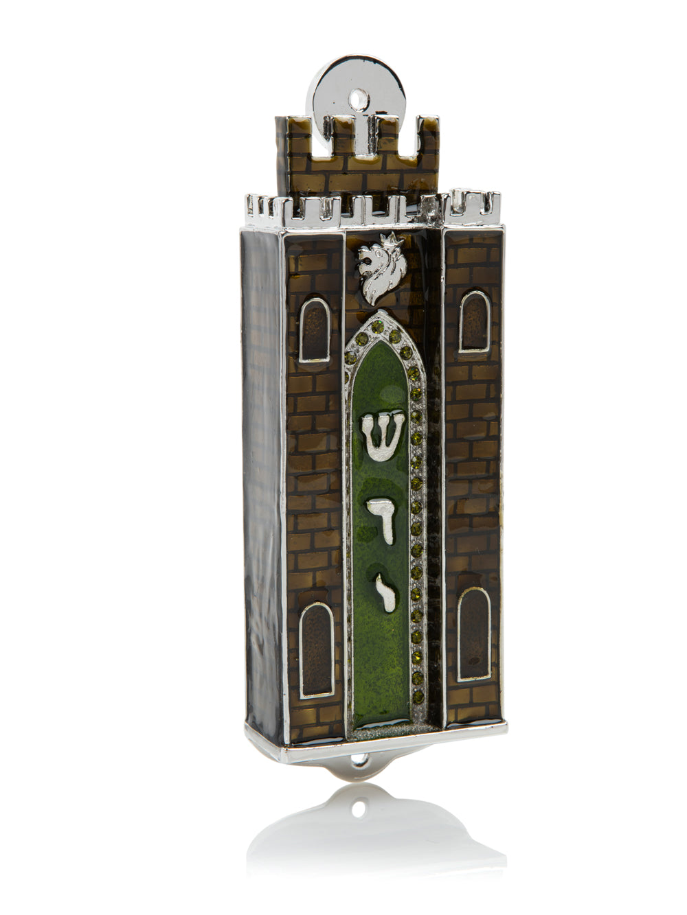 Brown Holy Ark style Mezuzah