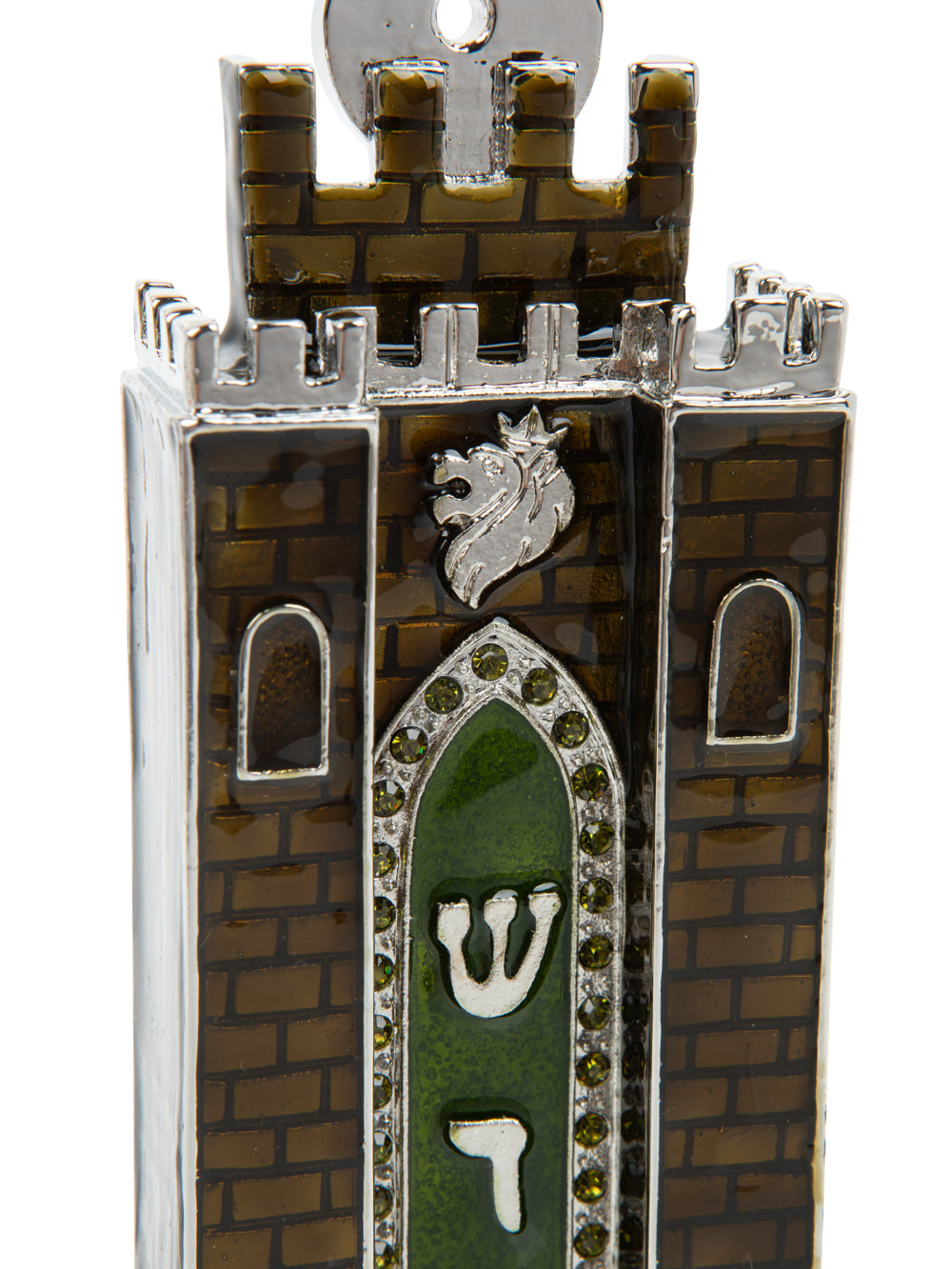 Brown Holy Ark style Mezuzah