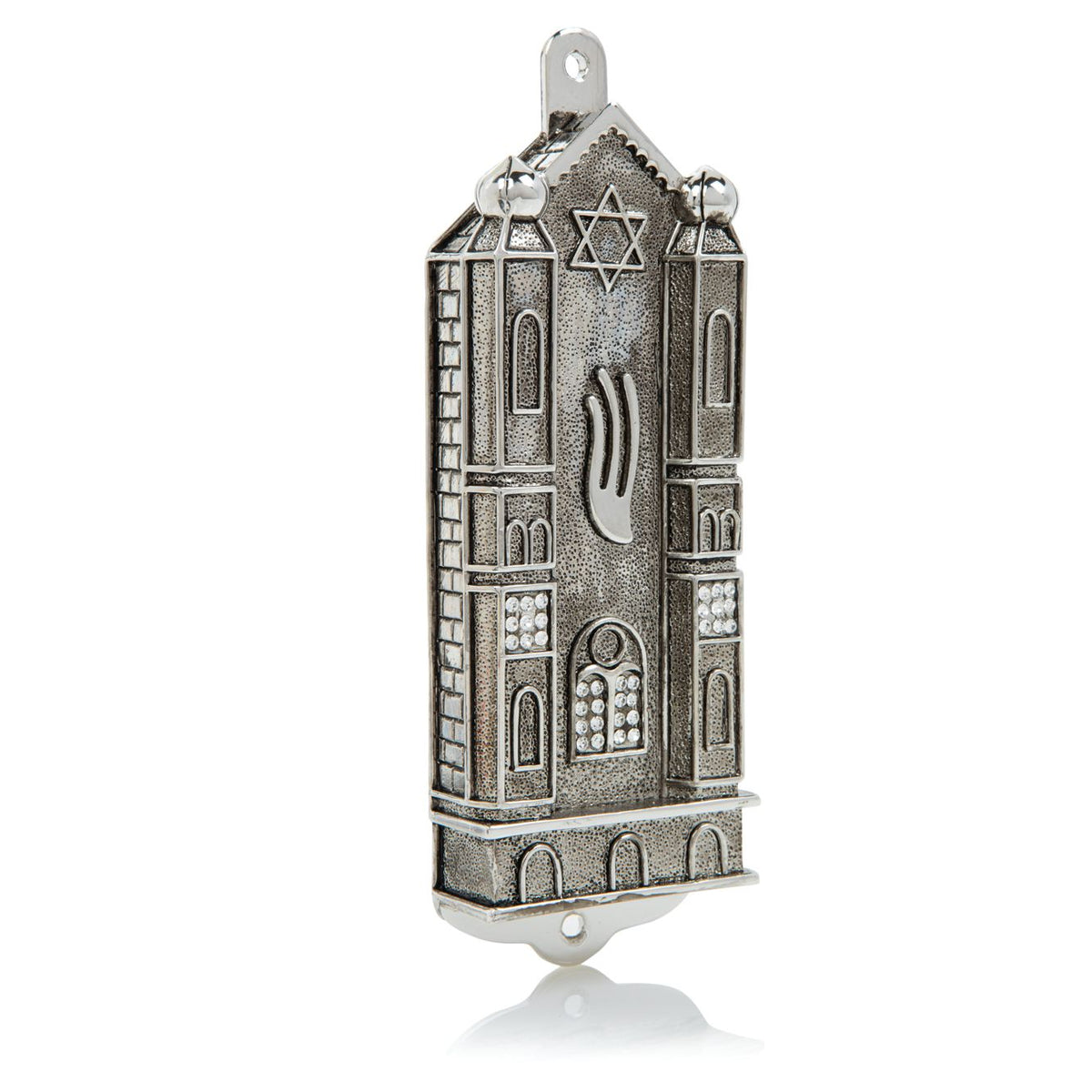 Keren Kopal Silver Holy Ark style Mezuzah