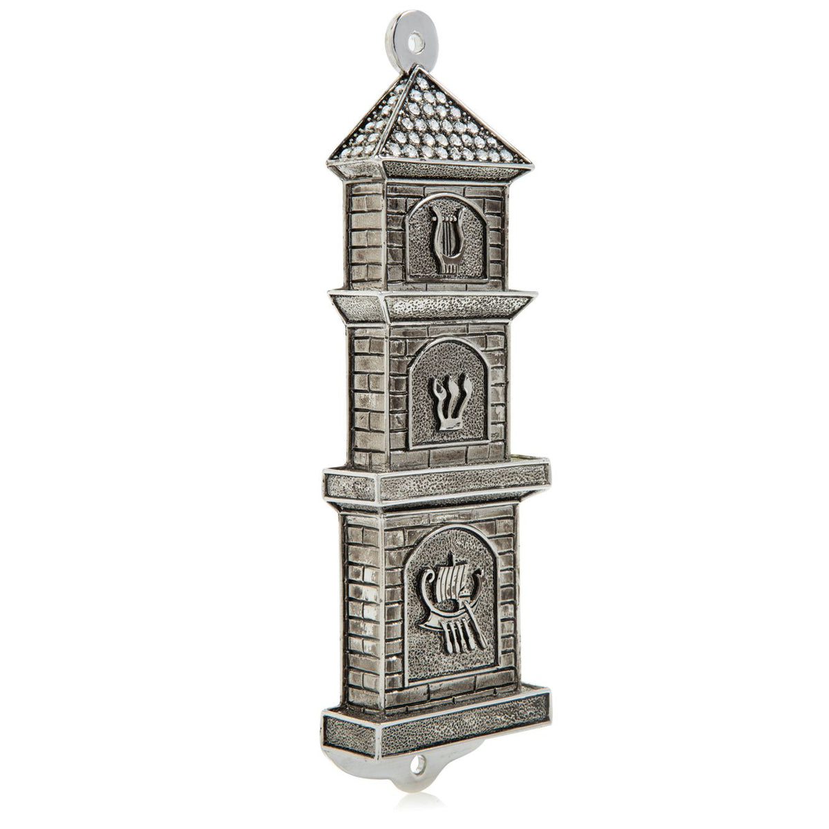 Keren Kopal Silver Contemporary Synagogue style Mezuzah