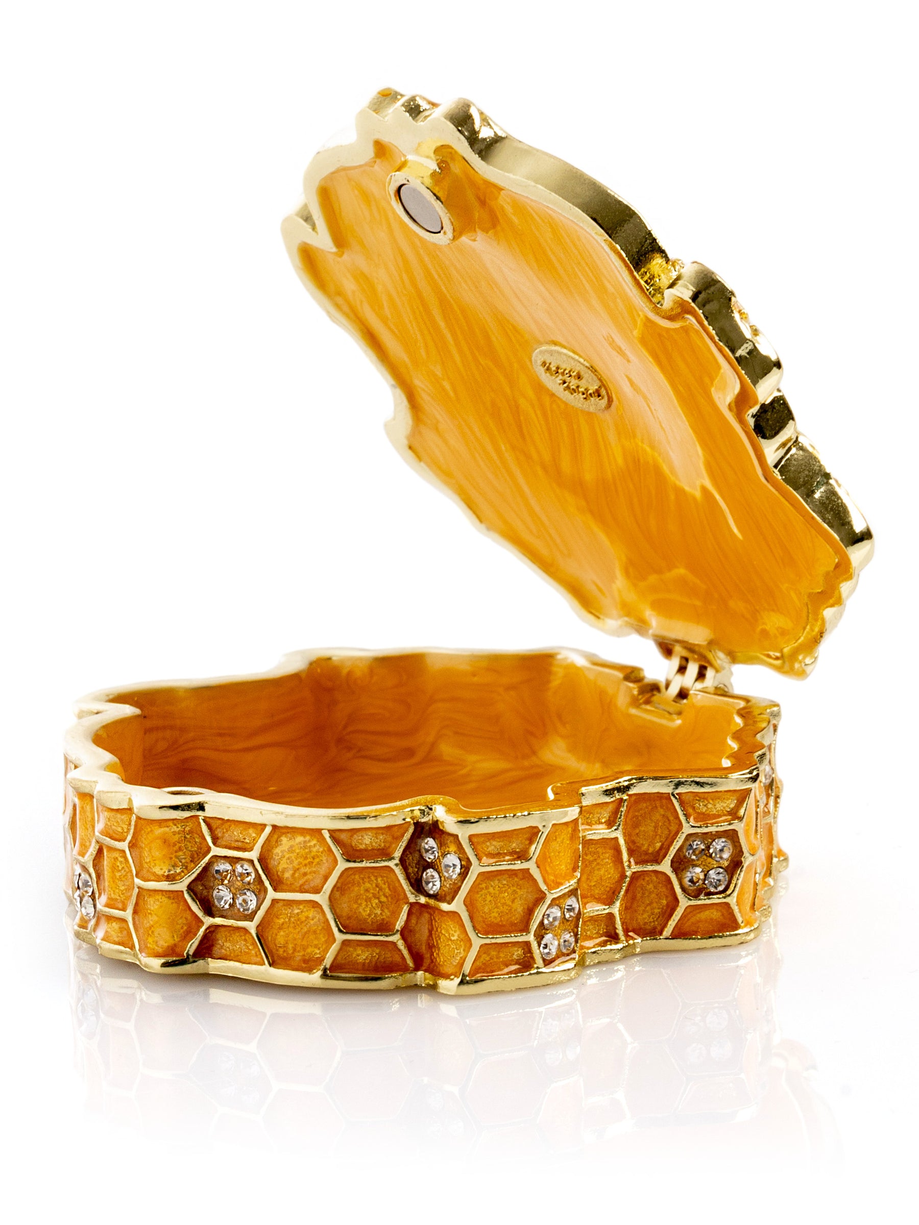 Trinket Box Honeycomb with a Bee Queen on top