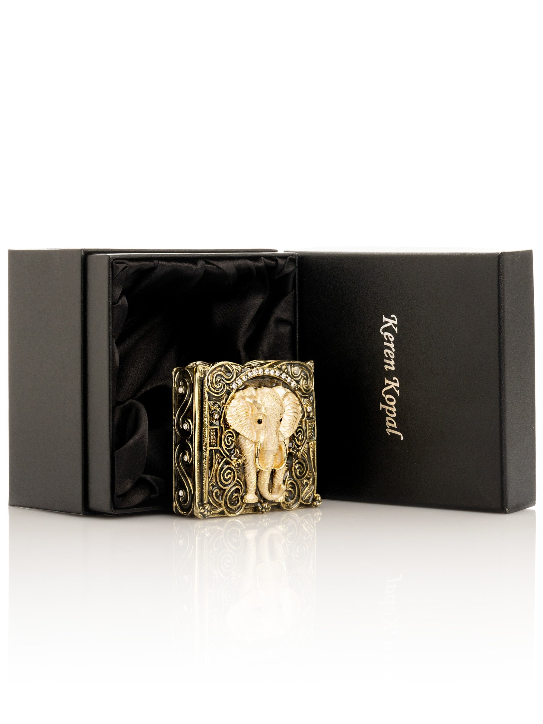 Brown and Gold trinket Box Elephant