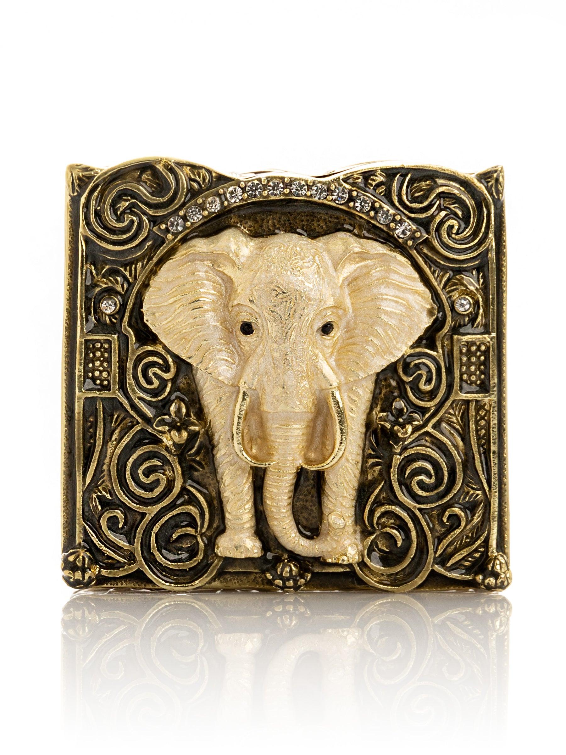 Brown and Gold trinket Box Elephant