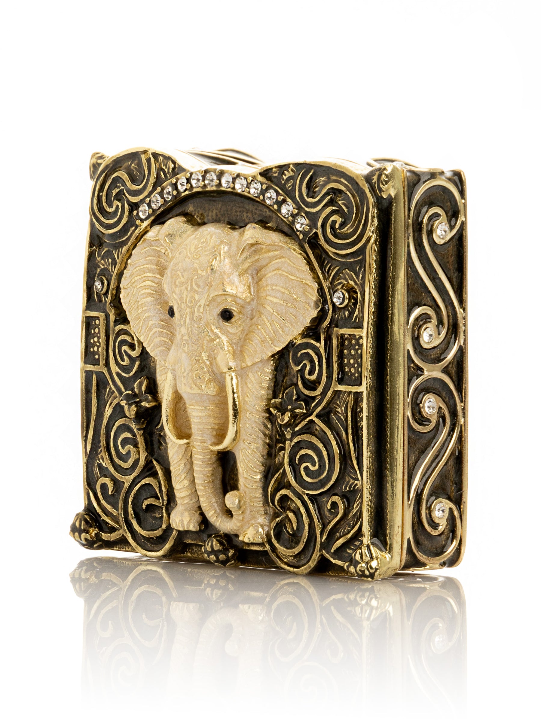 Brown and Gold trinket Box Elephant