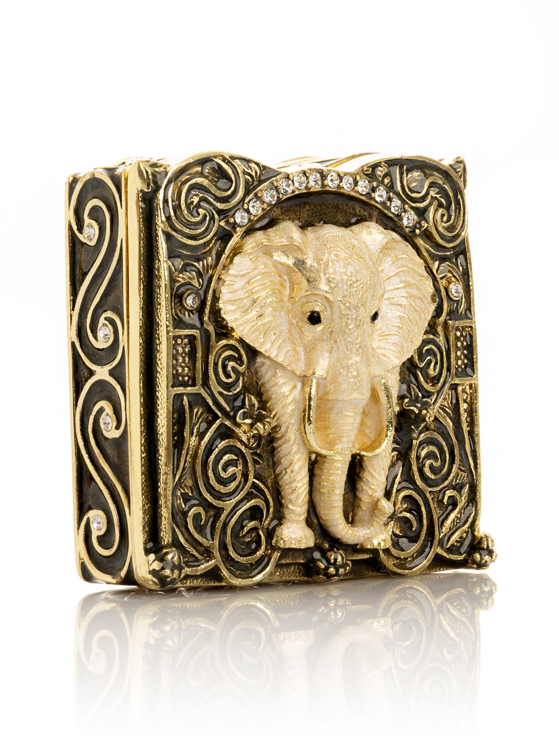 Brown and Gold trinket Box Elephant