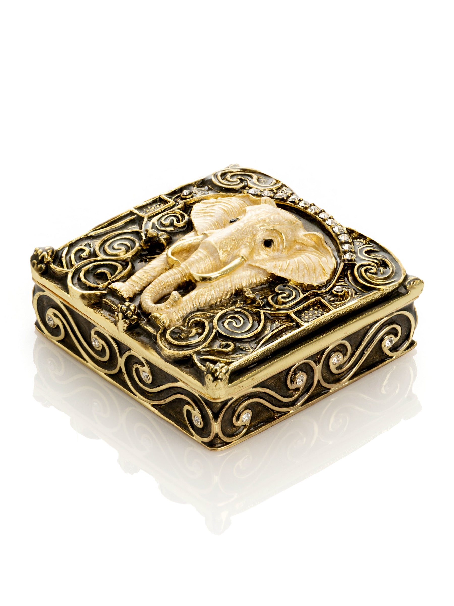 Brown and Gold trinket Box Elephant
