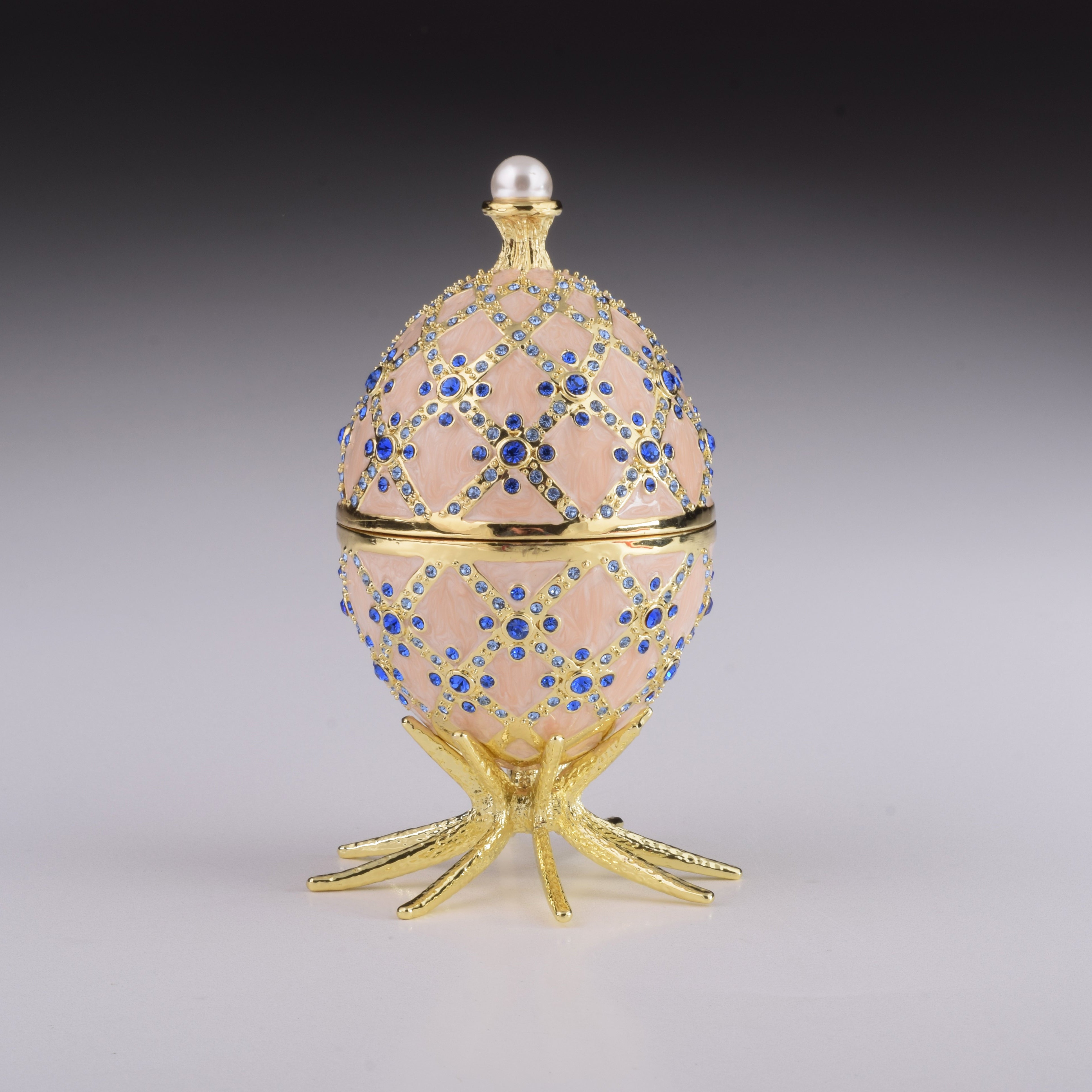 Pink Faberge Egg with Clock Inside