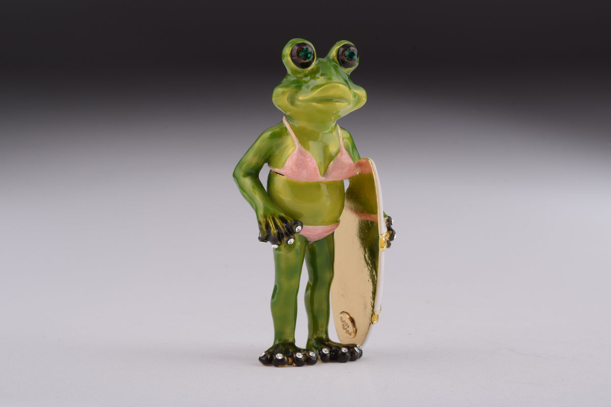 Keren Kopal Frog Holding a Surfboard
