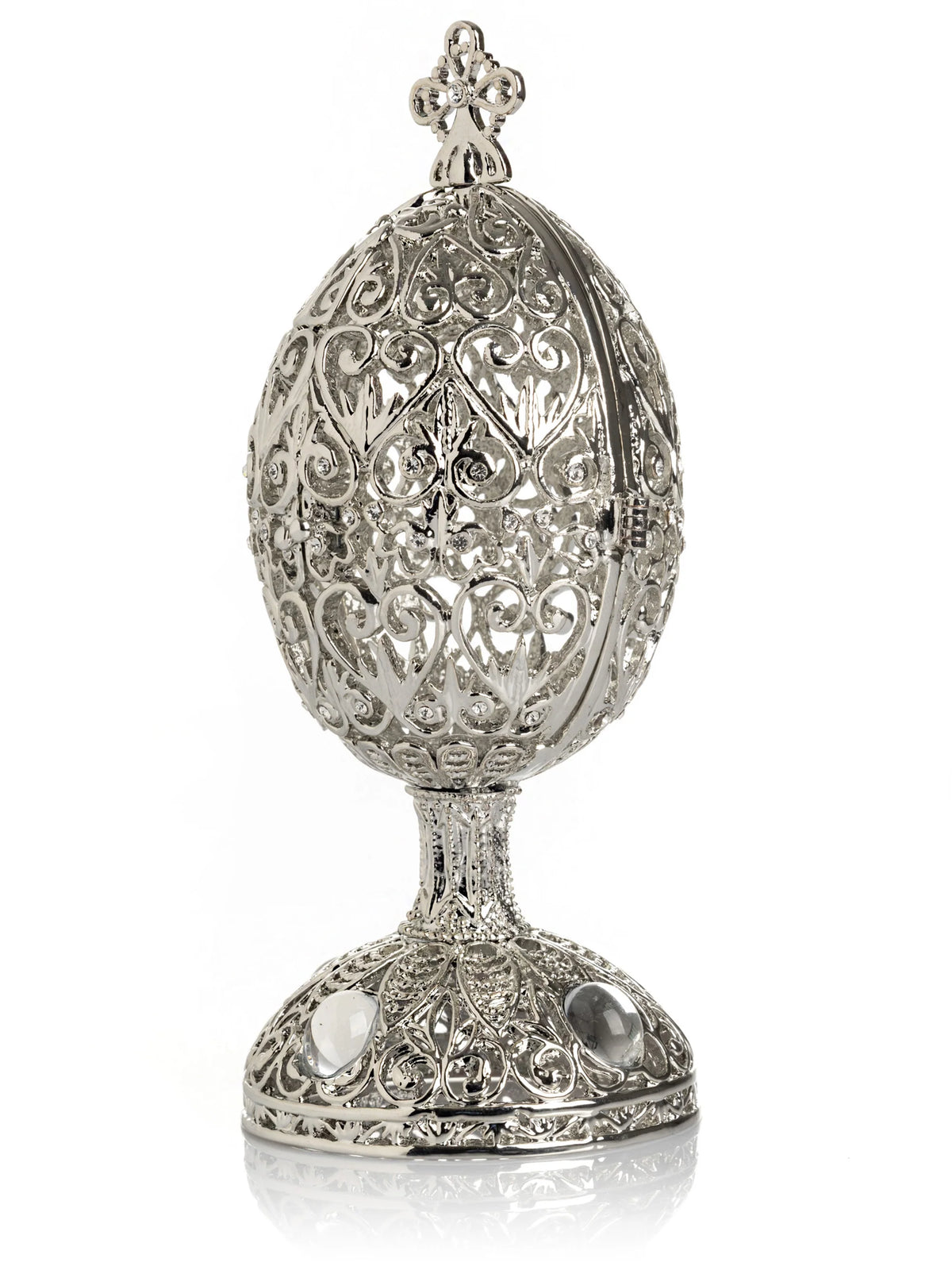 Keren Kopal Silver Easter Egg with Ferris Wheel Surprise Inside