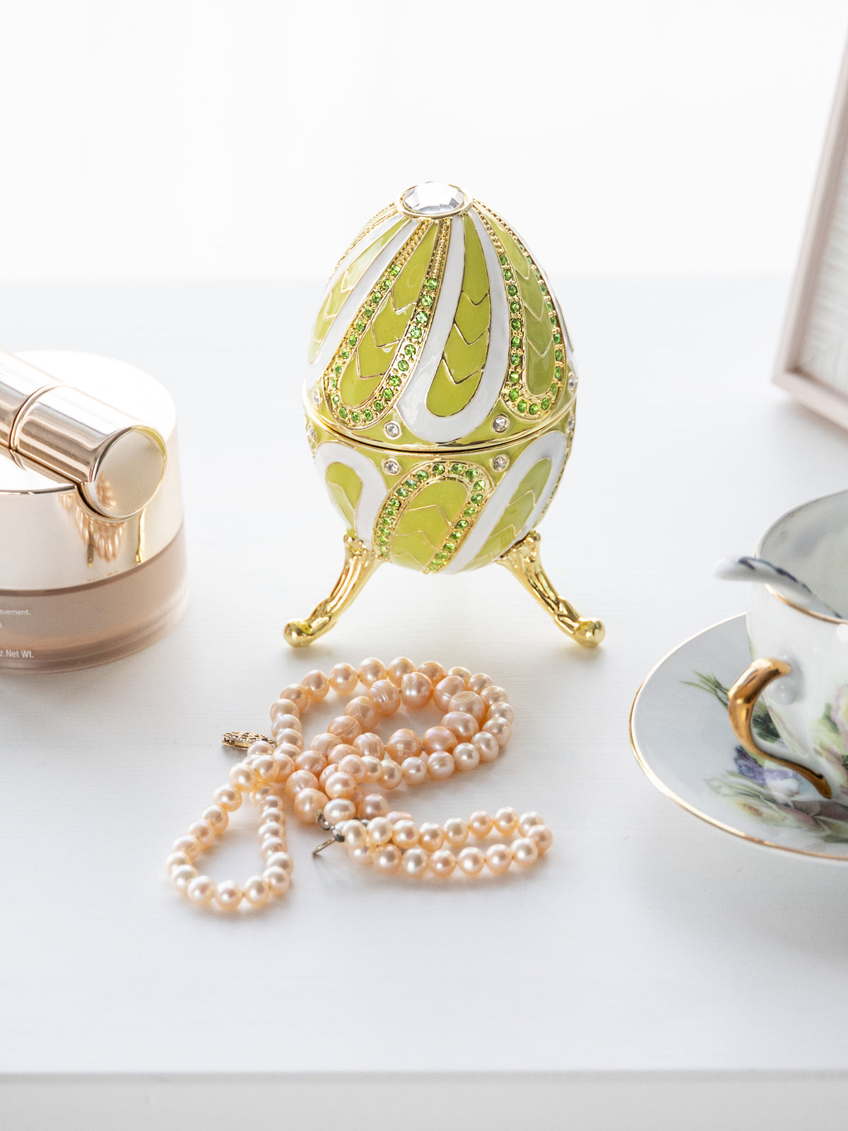 Keren Kopal Green Music box Fur Elise by Beethoven Faberge Egg