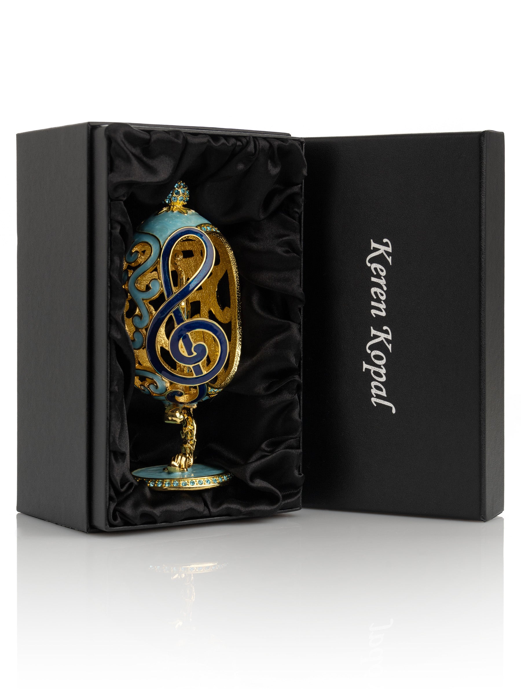 Treble Clef Faberge Egg with Violin Surprise