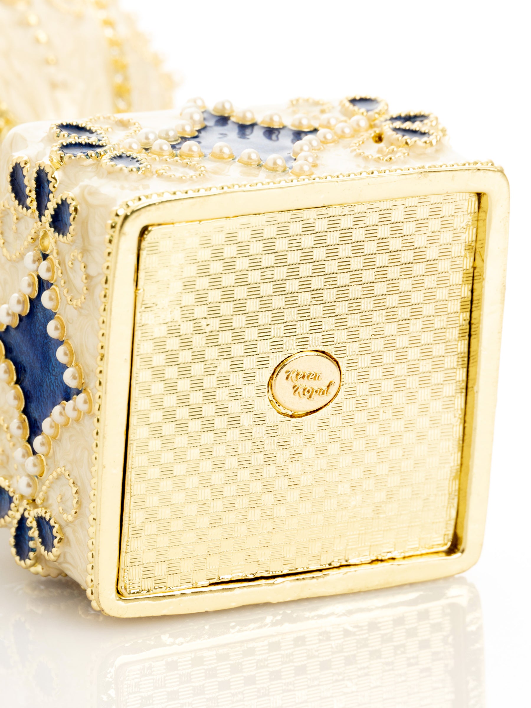 Pearl Beige Faberge Egg with Swan Hidden compartment