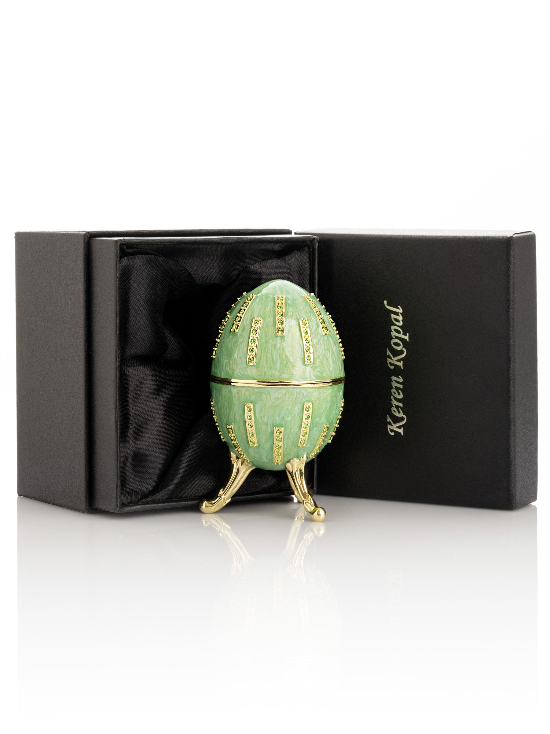 Green Easter Egg with Flowers Hidden compartment