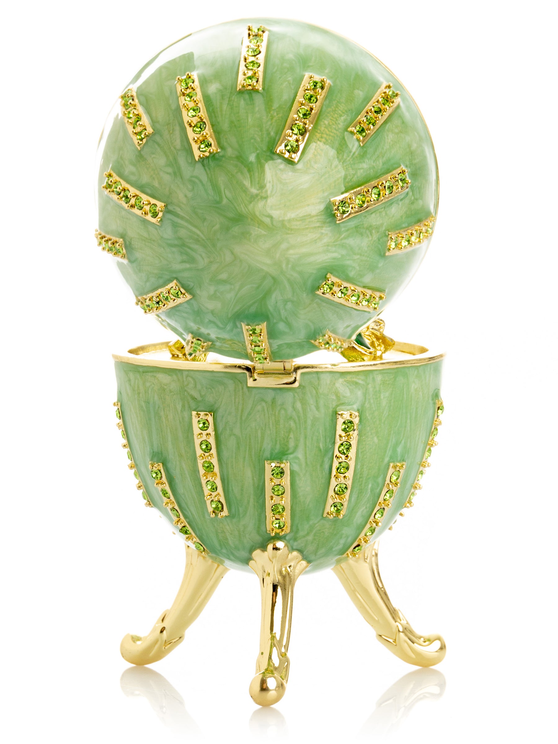 Green Easter Egg with Flowers Hidden compartment