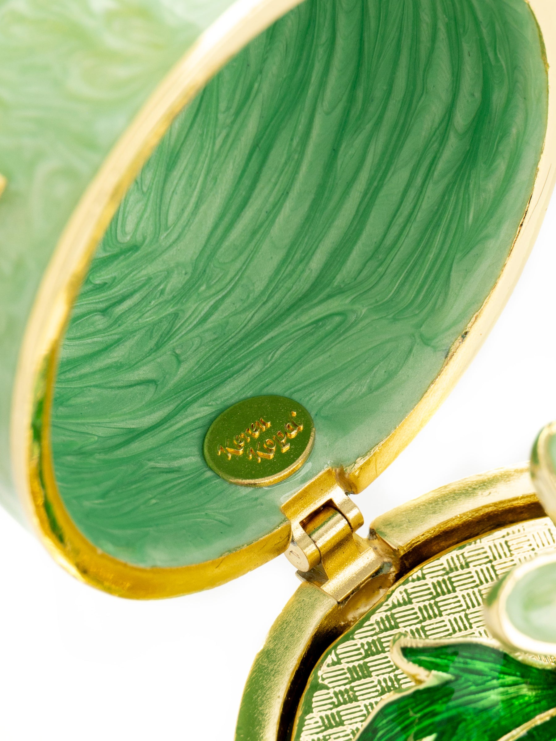 Green Easter Egg with Flowers Hidden compartment