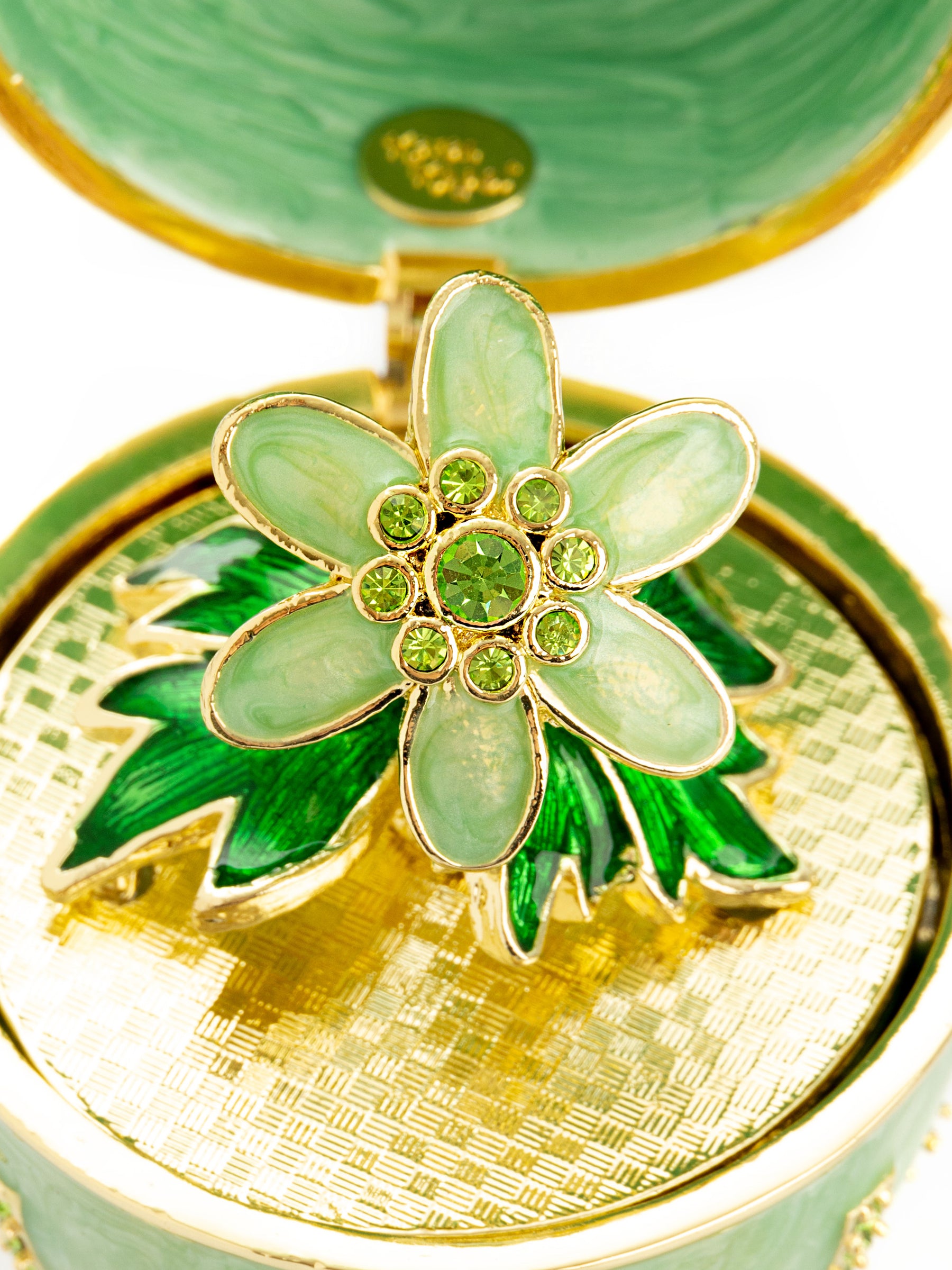 Green Easter Egg with Flowers Hidden compartment
