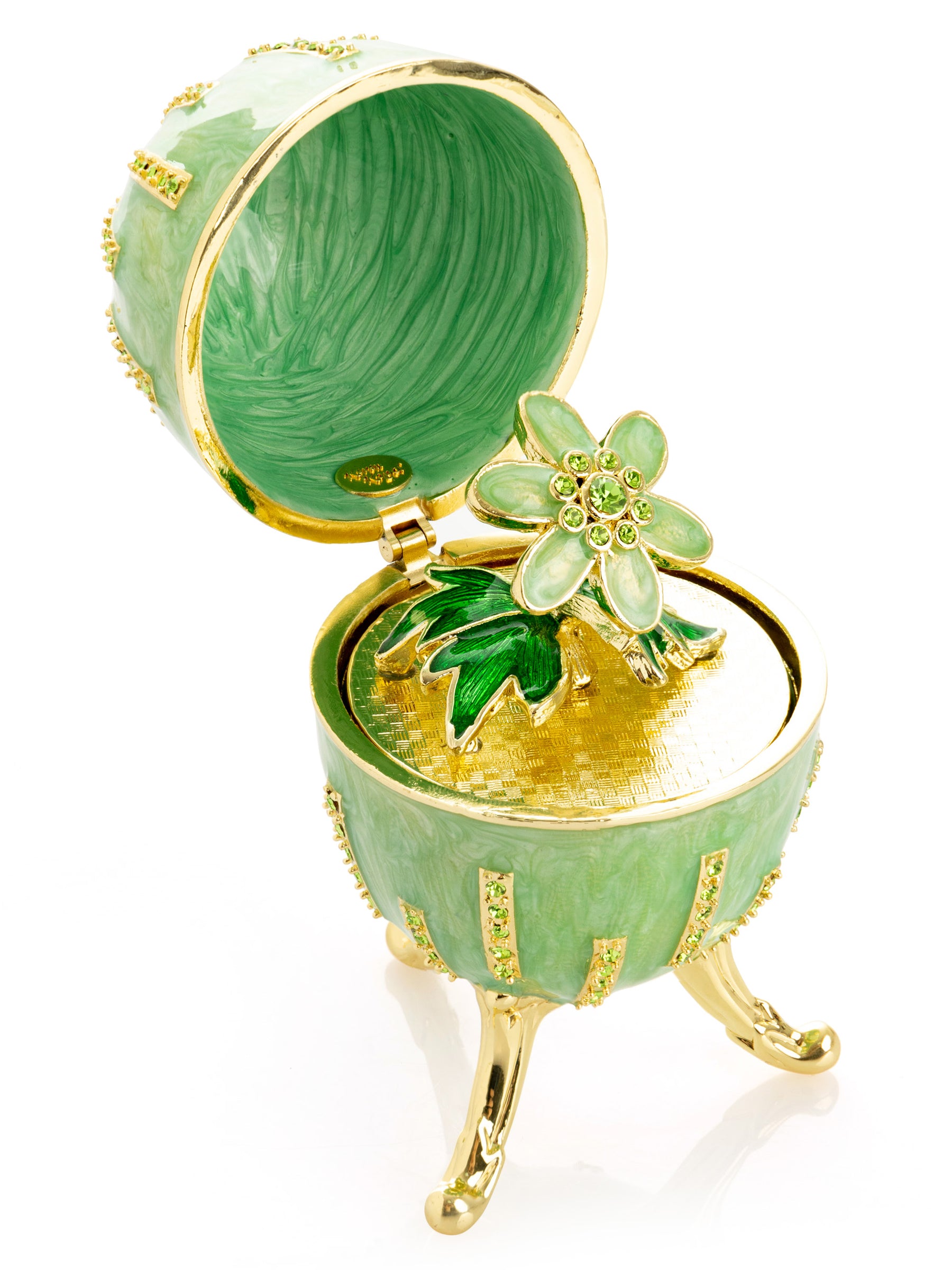 Green Easter Egg with Flowers Hidden compartment