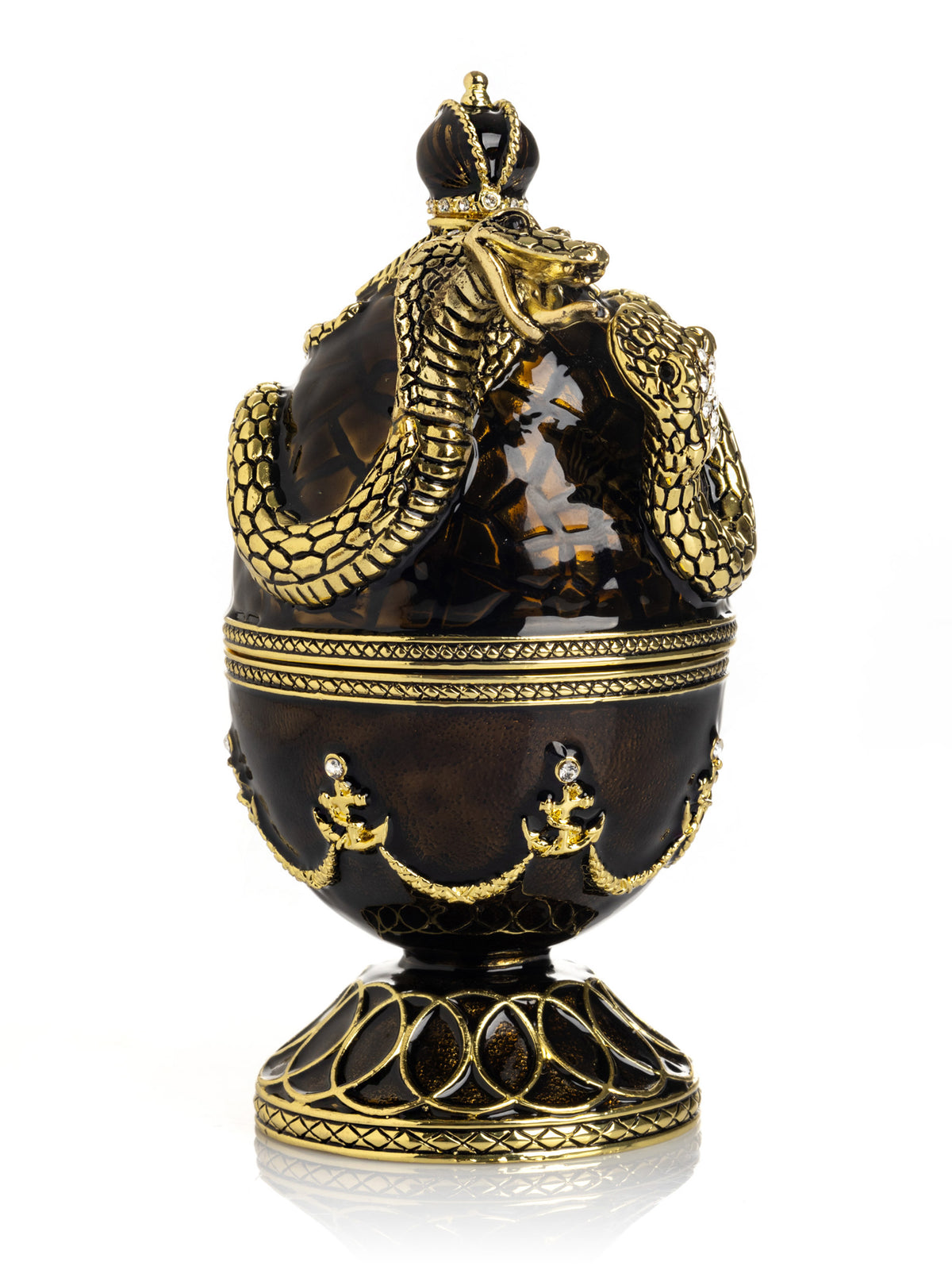 Keren Kopal Black Faberge Egg with Snakes