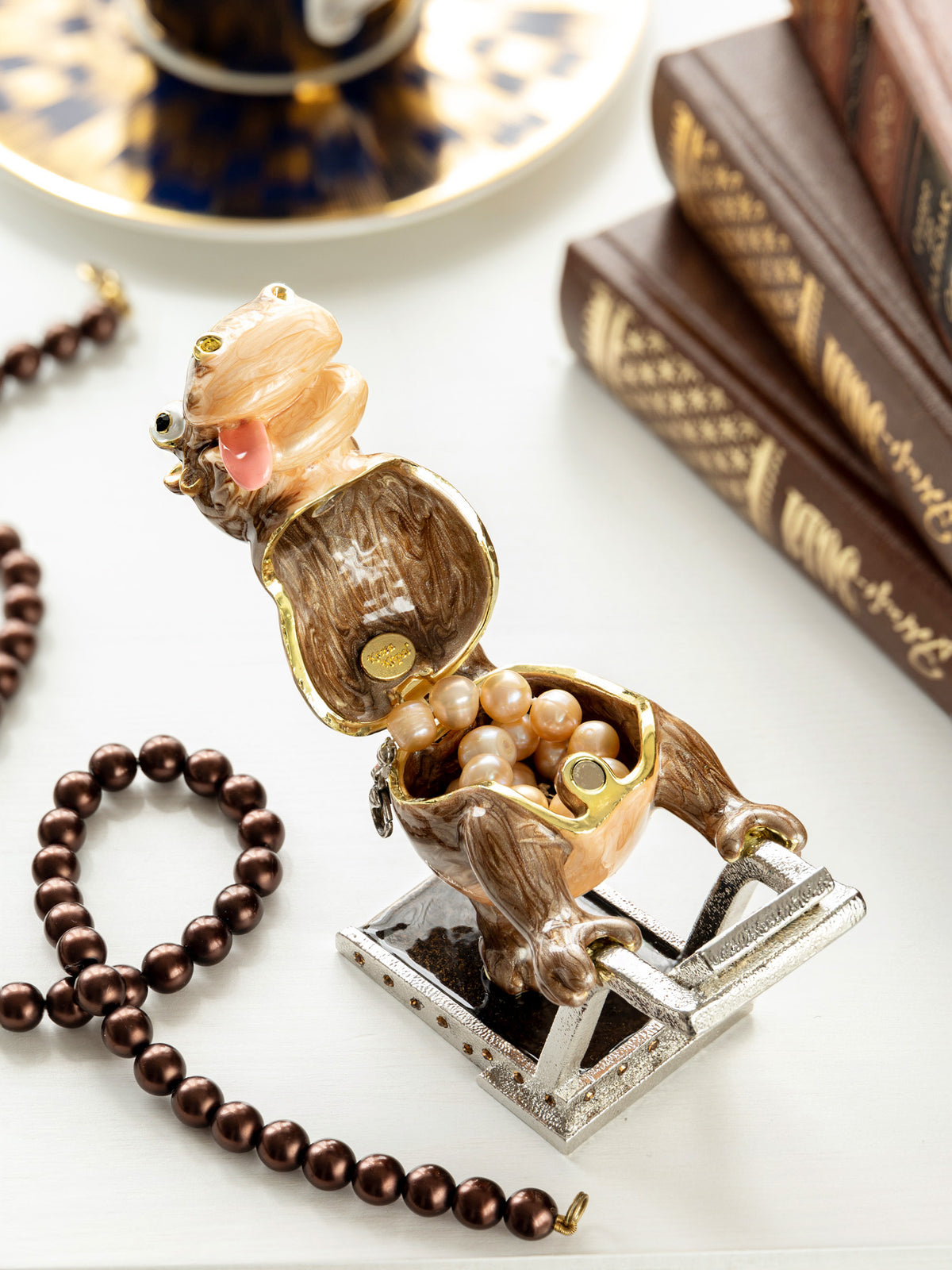 Keren Kopal Hippo Running on a Treadmill Trinket Box