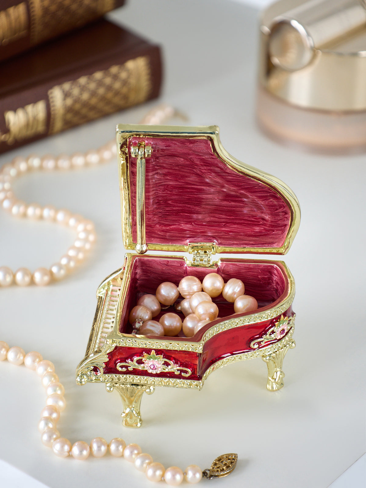 Keren Kopal Red Piano Trinket Box