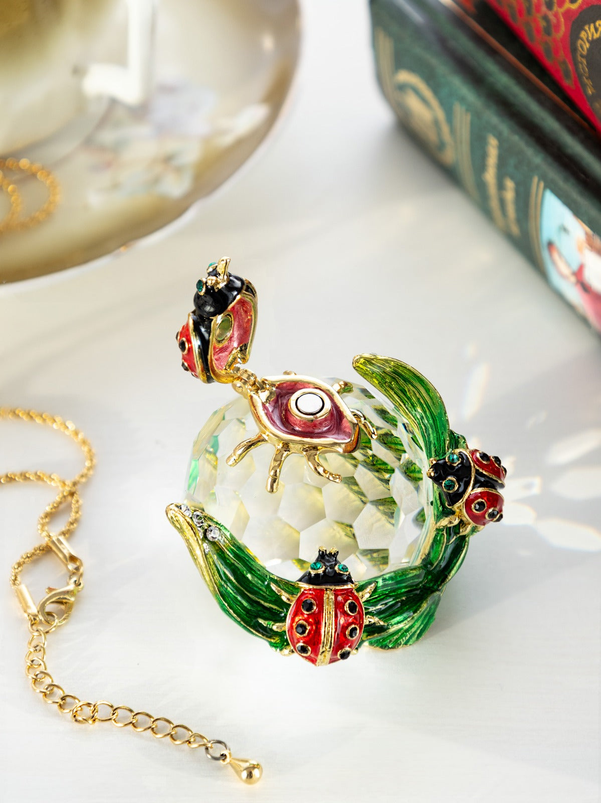 Cute Ladybugs on Crystal