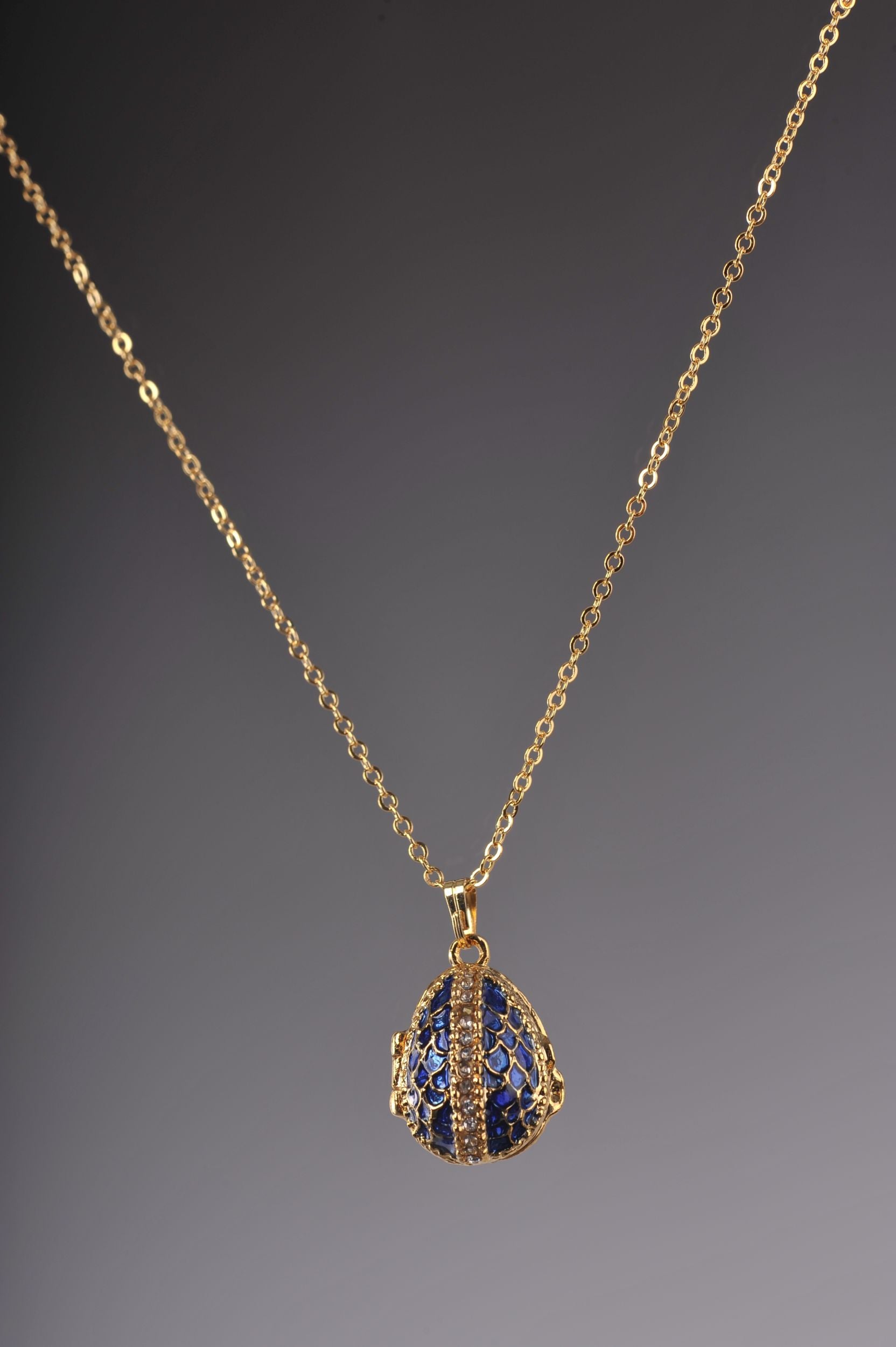 Keren Kopal Blue Egg Pendant with a Beetle