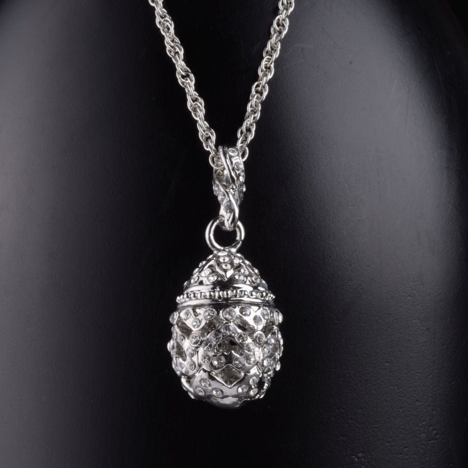 Silver Egg Pendant Necklace