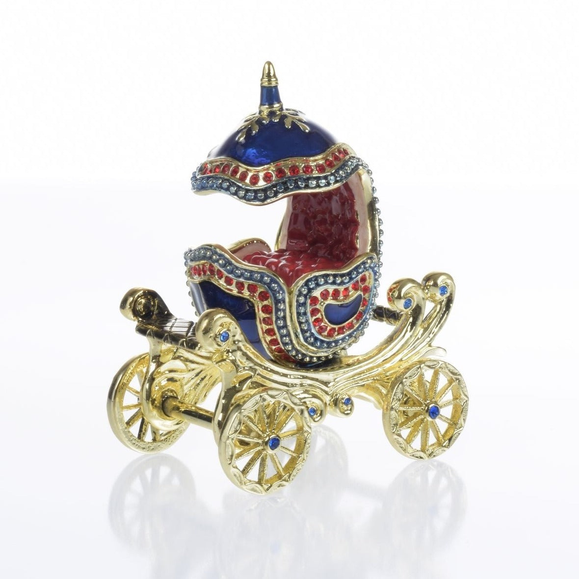 Limited Edition 1 of 250 Blue Faberge Royal Carriage Trinket Box