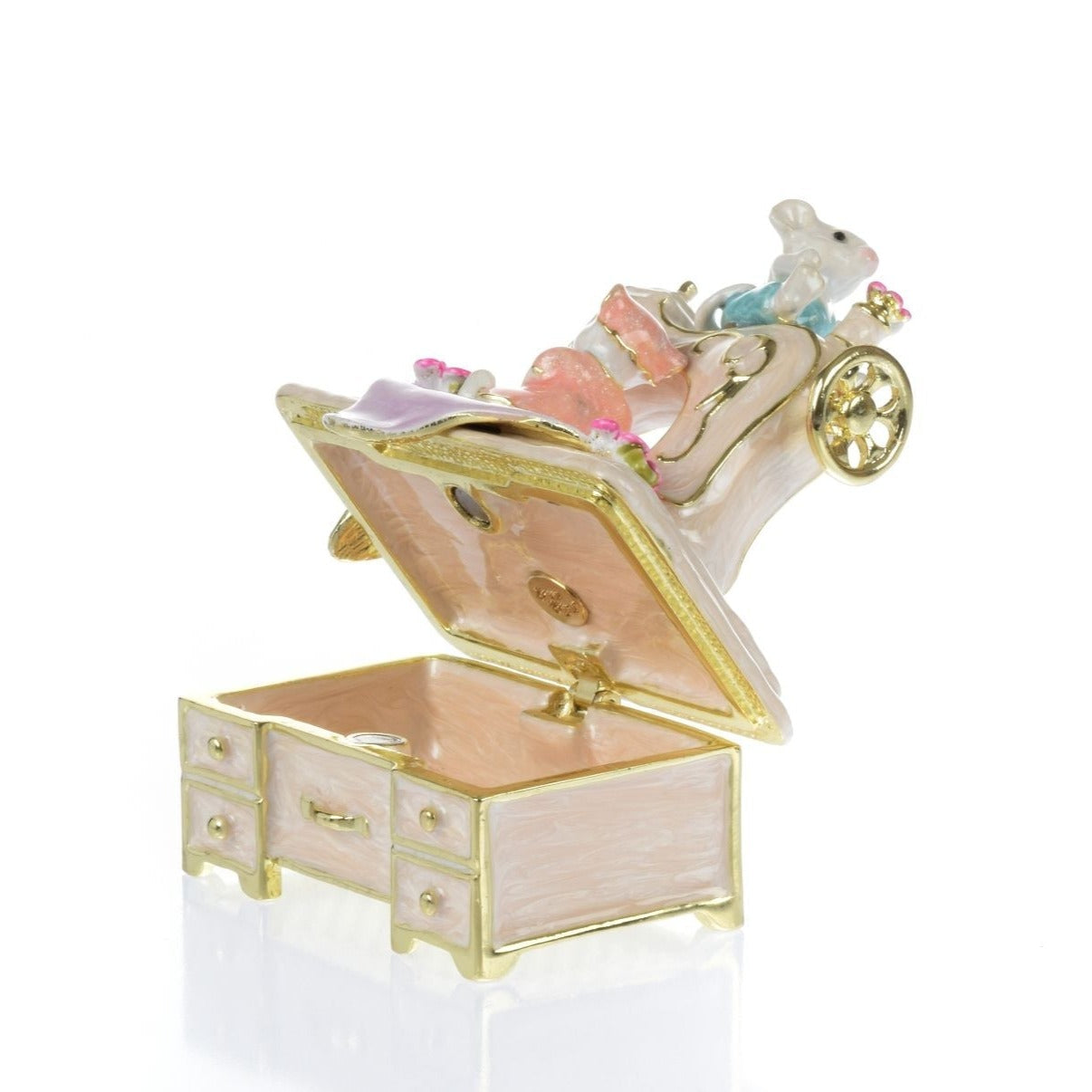 Mice helping on a vintage sewing machine Trinket Box