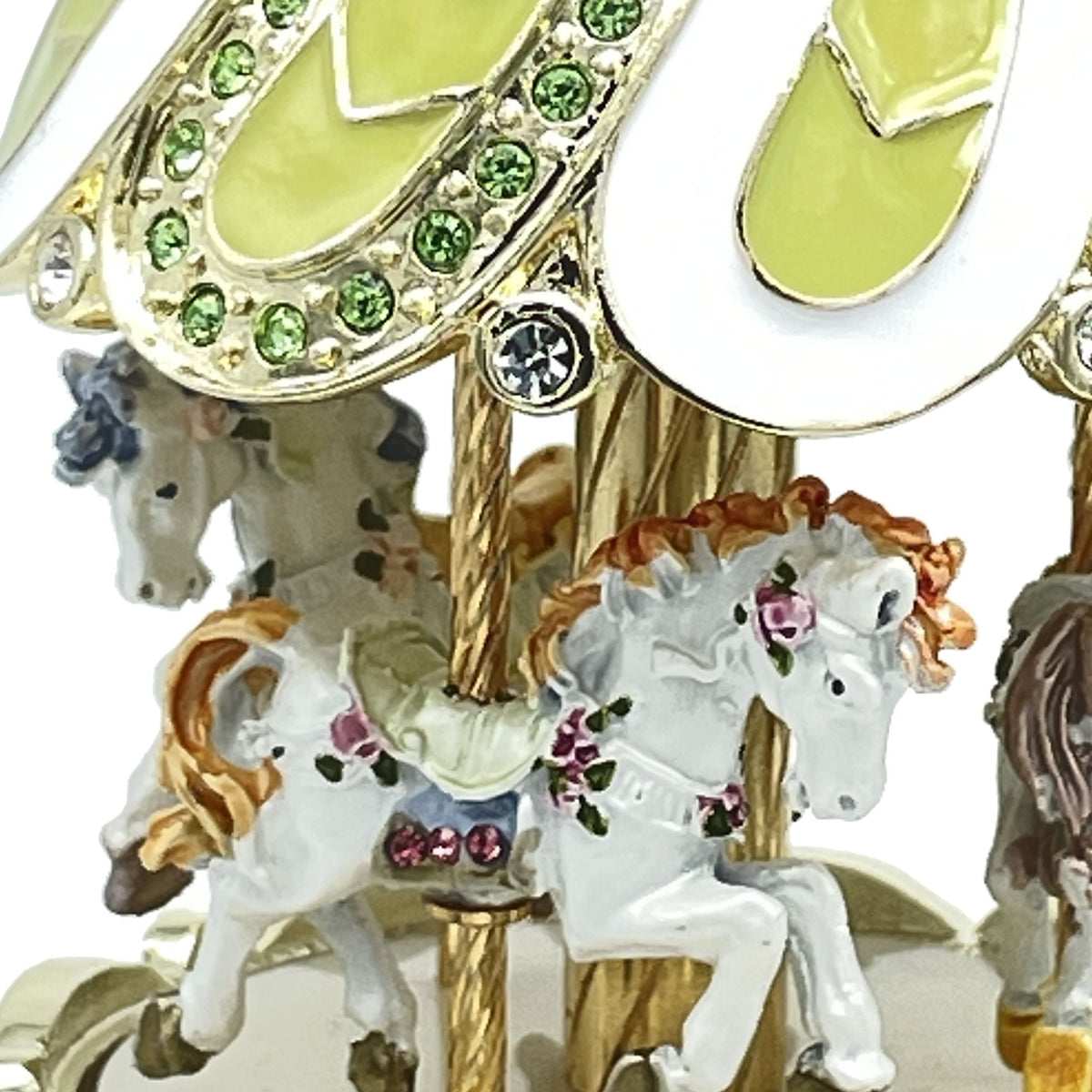 Keren Kopal Green Wind up Musical Carousel Swan lake by Tchaikovsky