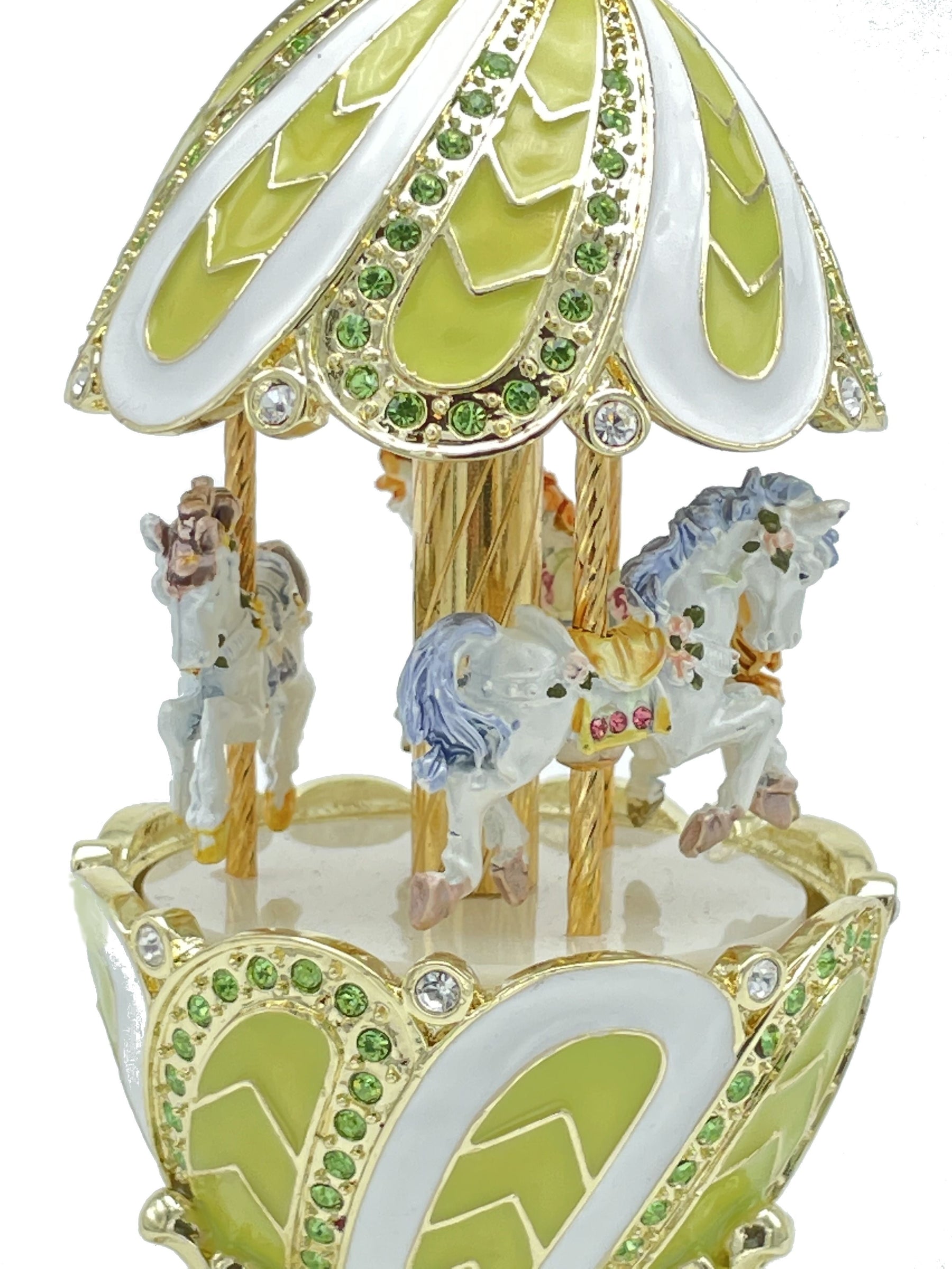 Green Wind up Musical Carousel Carousel music box Keren Kopal