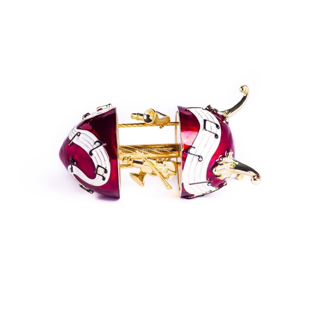 Keren Kopal Red Musical Carousel with Music Instruments Violin Saxophone Trumpet