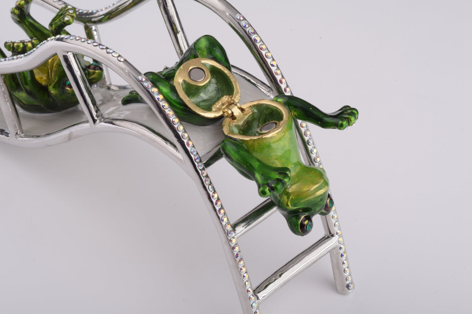 Two Frogs Riding Slide