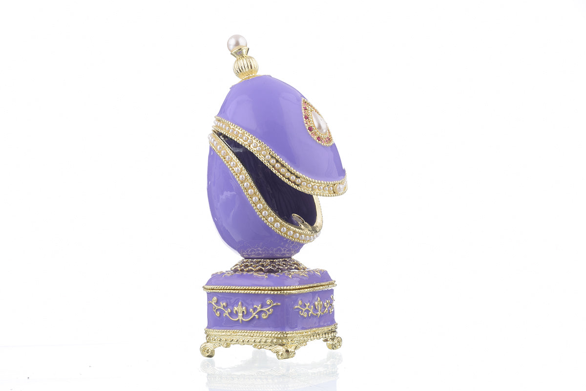 Blue Faberge Egg with Pearl