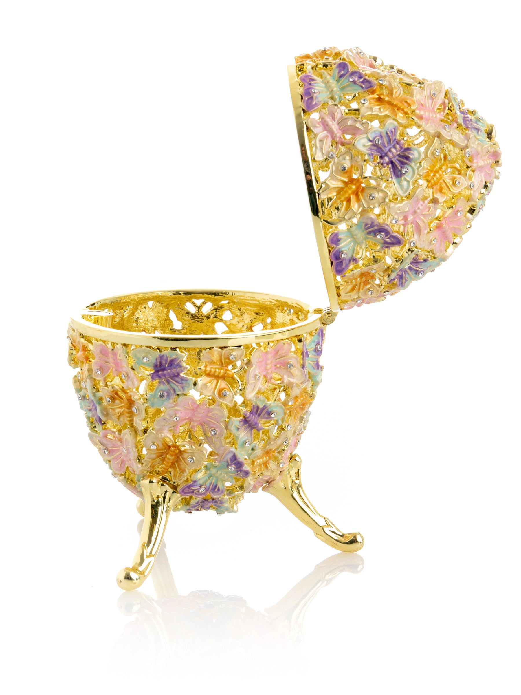 Golden Faberge Egg Decorated with Butterflies