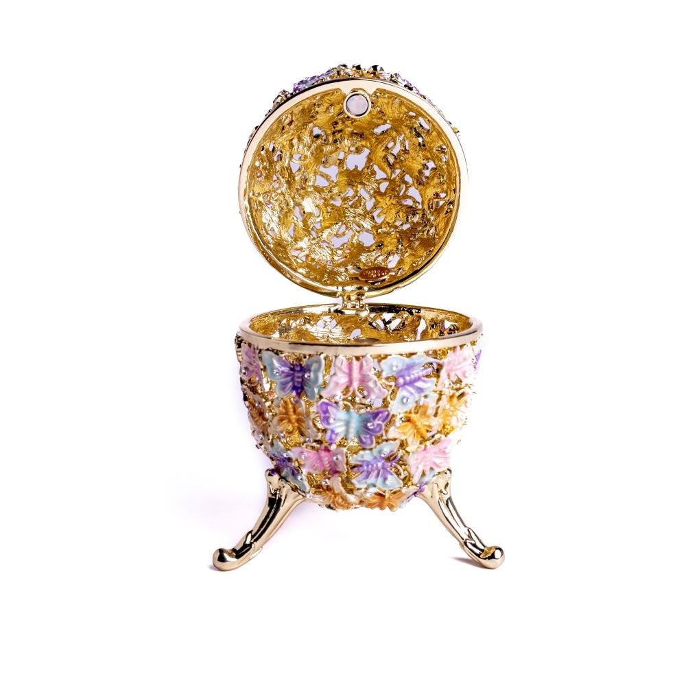 Golden Faberge Egg Decorated with Butterflies Easter Egg Keren Kopal