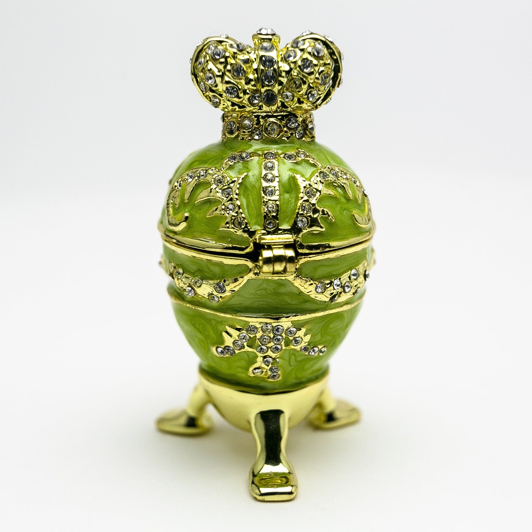 Green Faberge Egg with Heart on Top Easter Egg Keren Kopal