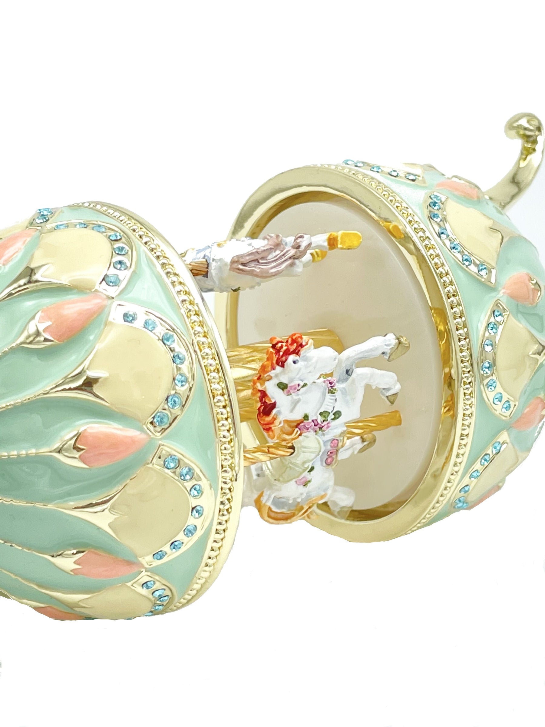 Keren Kopal Green Musical Carousel with Royal Horses