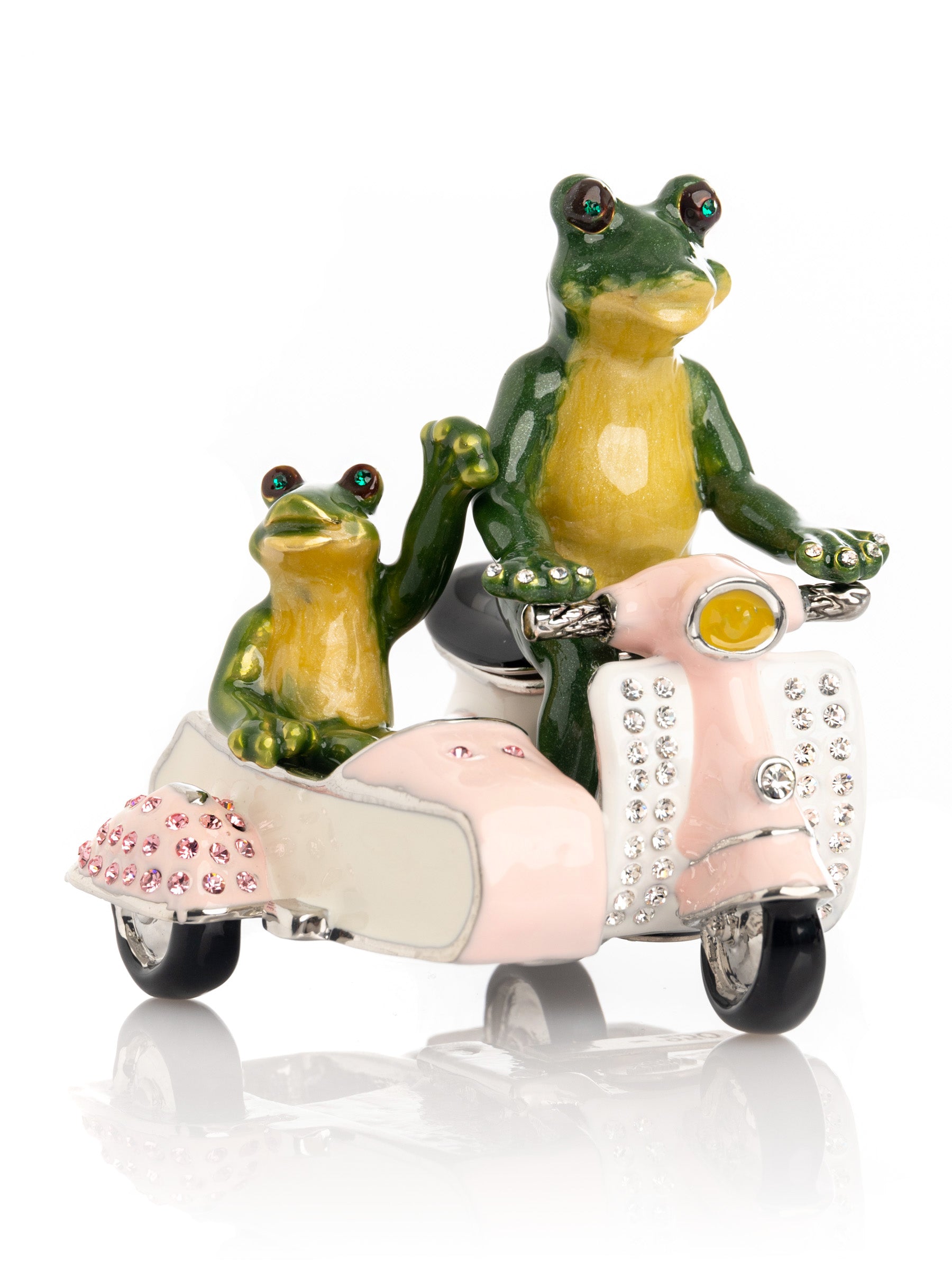 Frogs Riding Vespa with Sidecar