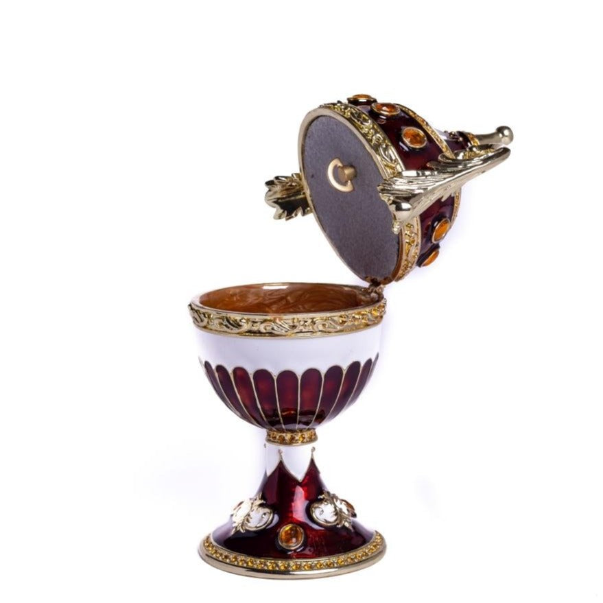 Brown Music Playing Faberge Egg with Wings Faberge Egg Keren Kopal