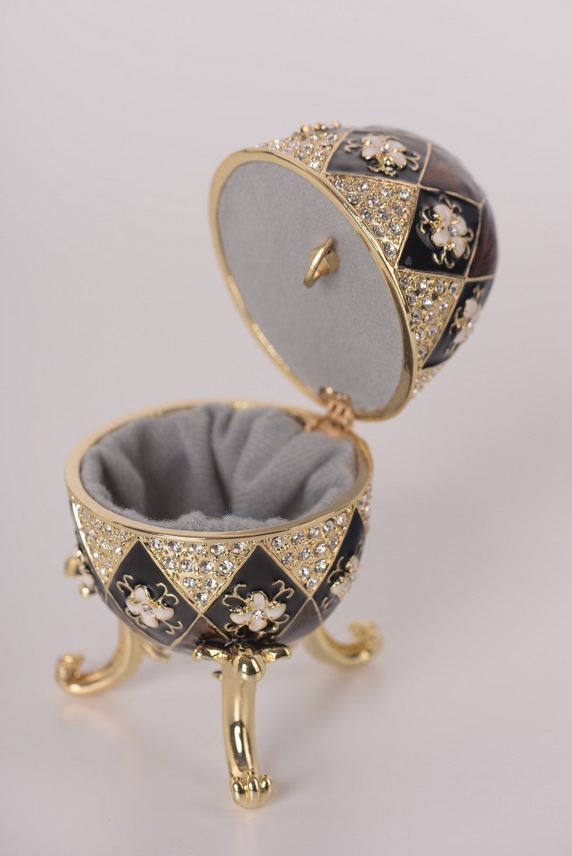 Keren Kopal Faberge Style Egg Music Box Trinket Box  111.25