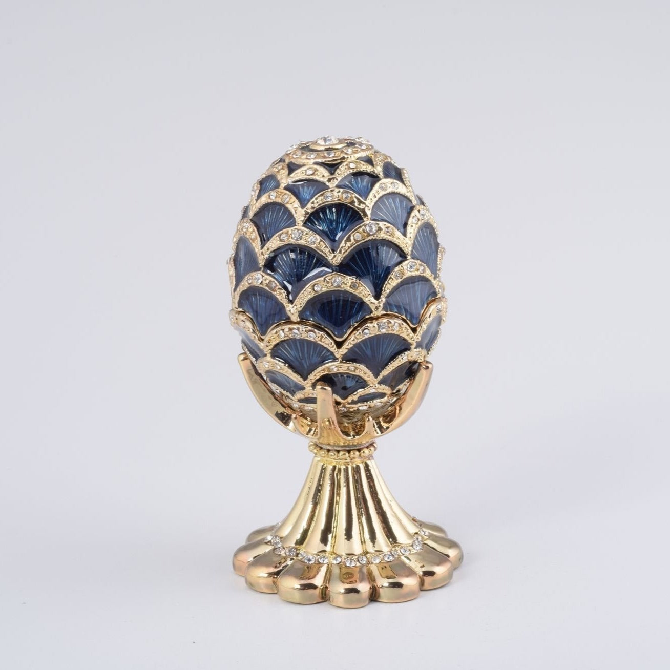 Keren Kopal Golden Blue pineapple Shape Faberge Egg  83.50