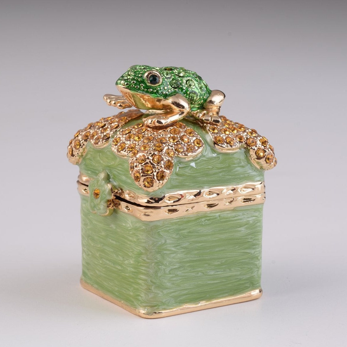 Green Box with Frog Trinket Box