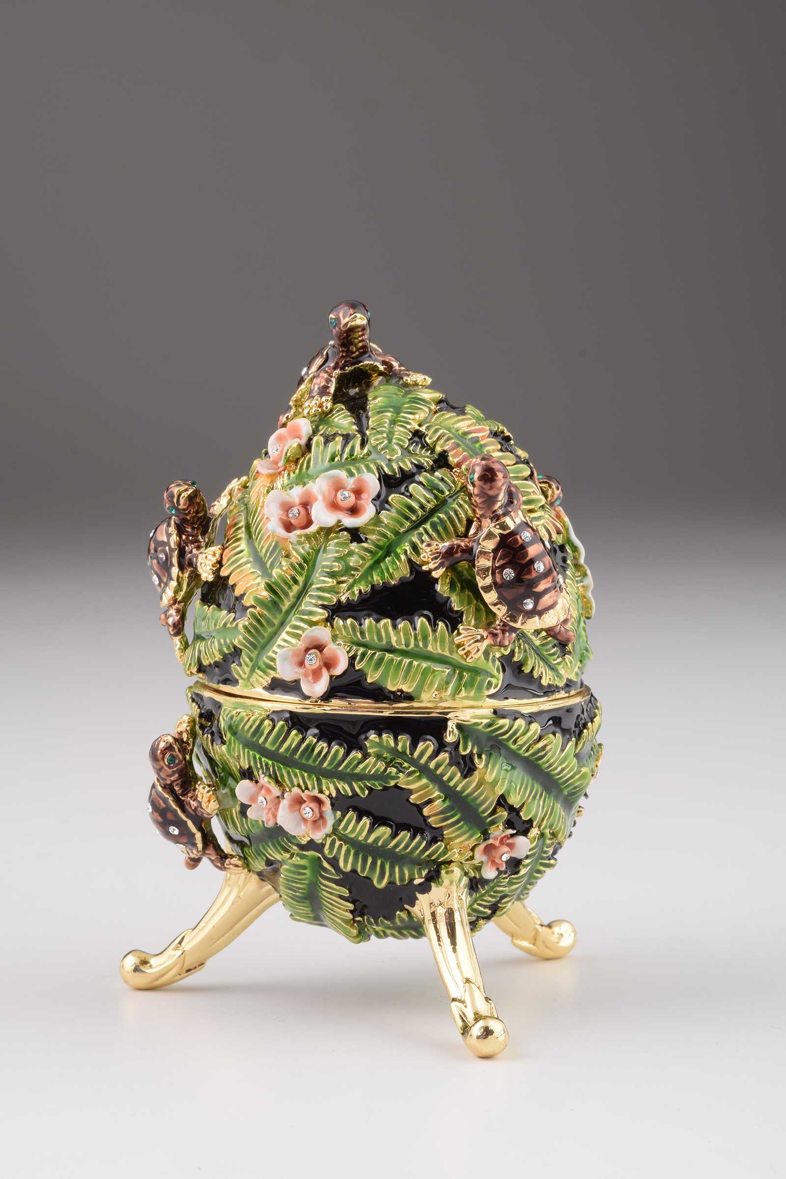Keren Kopal Green Faberge Egg with Turtles
