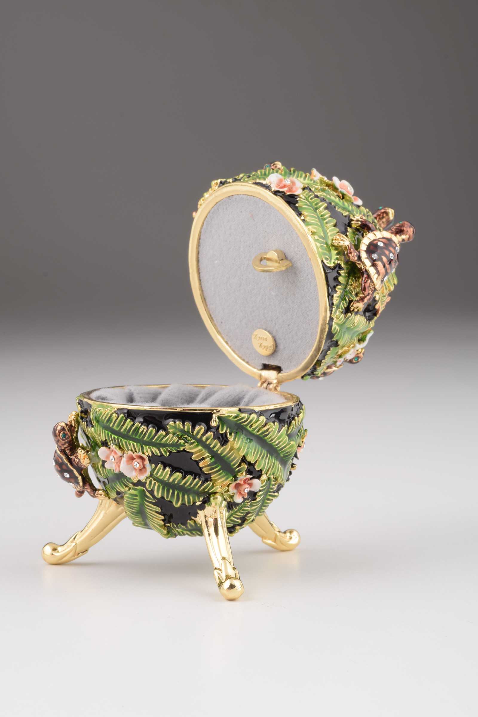 Keren Kopal Green Faberge Egg with Turtles